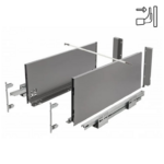 Guide per cassetti Axispro Push Soft Close estrazione totale portata kg.40 con Spondina Antracite C mm.168 varie lunghezze | GTV